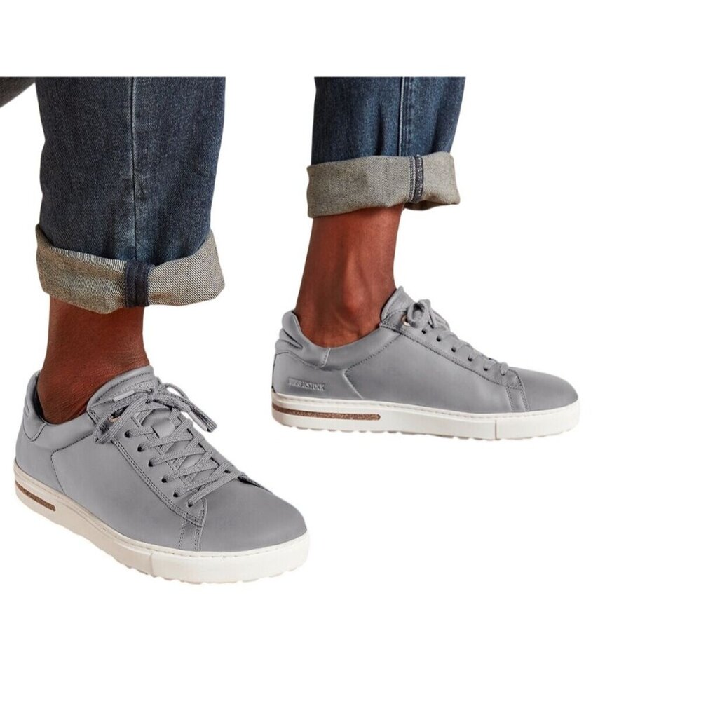 Birkenstock Mens Gray Leather Sneakers With Comfort Sole Size 42 EU / 9-9.5 US